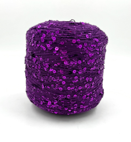 Пряжа Королевские пайетки Shine Pail, хлопок, цвет пурпурный